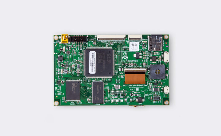 A photo of 4.3” No Touch LCD GUI from the back