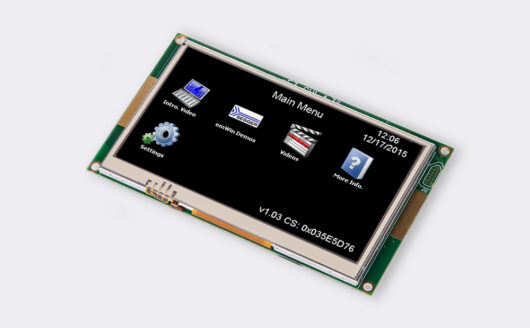 A photo of 4.3” No Touch LCD GUI from the front angle