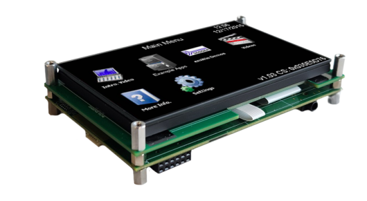 A photo of 4.3″ PCAP Touchscreen LCD GUI (PROTOTYPE) from the front angle